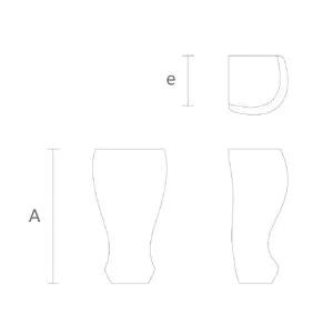 Furniture legs wooden sabre small from oak. beech